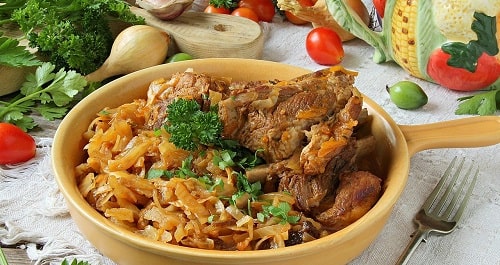 тушеная капуста с мясом
