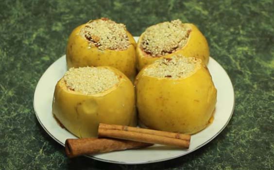 яблоки запеченные совсянкой